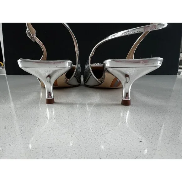 Sam Edelman Kammie Womens kitten Heels Soft Silver Size 9 - Picture 9 of 10
